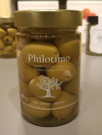 Grønne oliven fylte med hvitløk Philotimo
